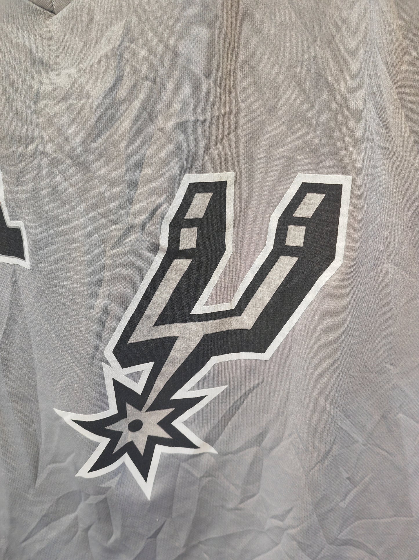Adidas San Antonio Spurs NBA Jersey, #21 Duncan, Grey, Size XXL