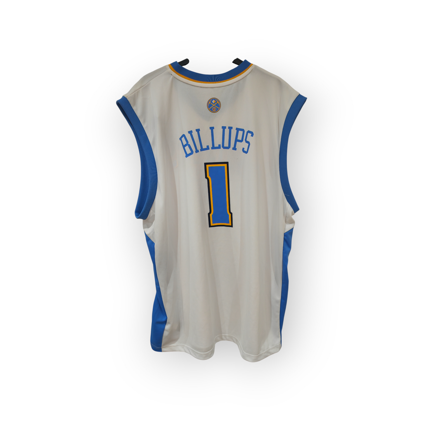Adidas Denver Nuggets NBA Jersey, #1 Billups, White, Size XL