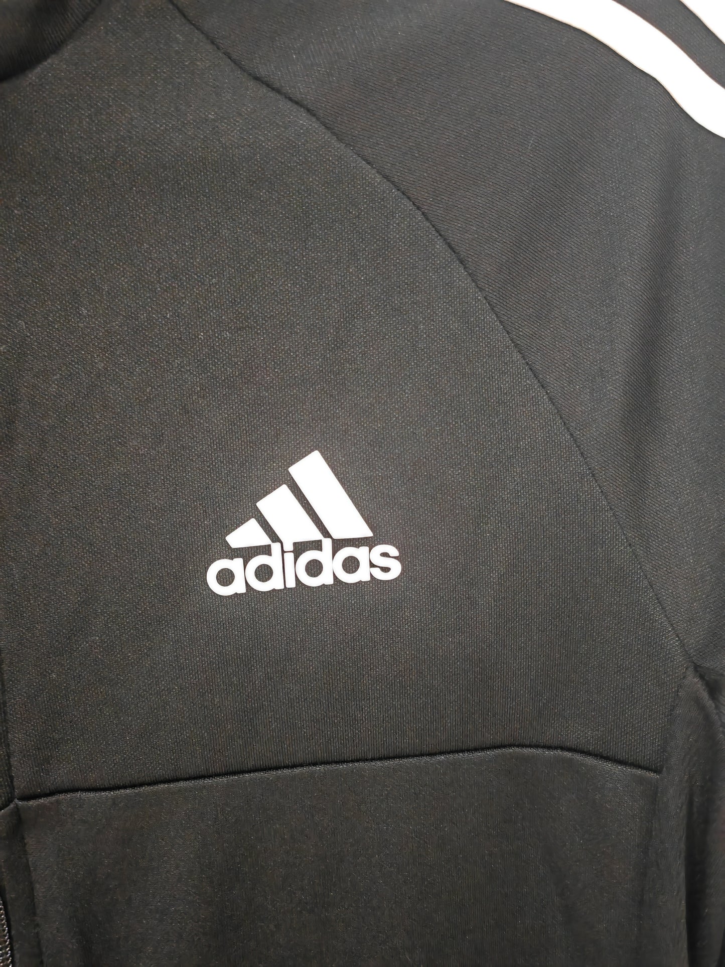Adidas Full Zip Tracksuit Top, Black, Size Medium