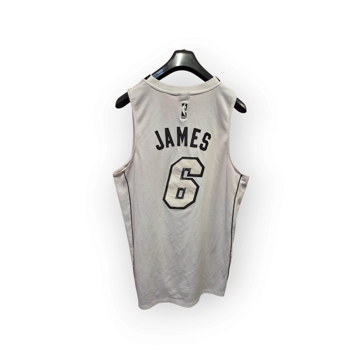 Adidas Miami Heat NBA White Hot Jersey, #6 James, White, Size L+2 Length