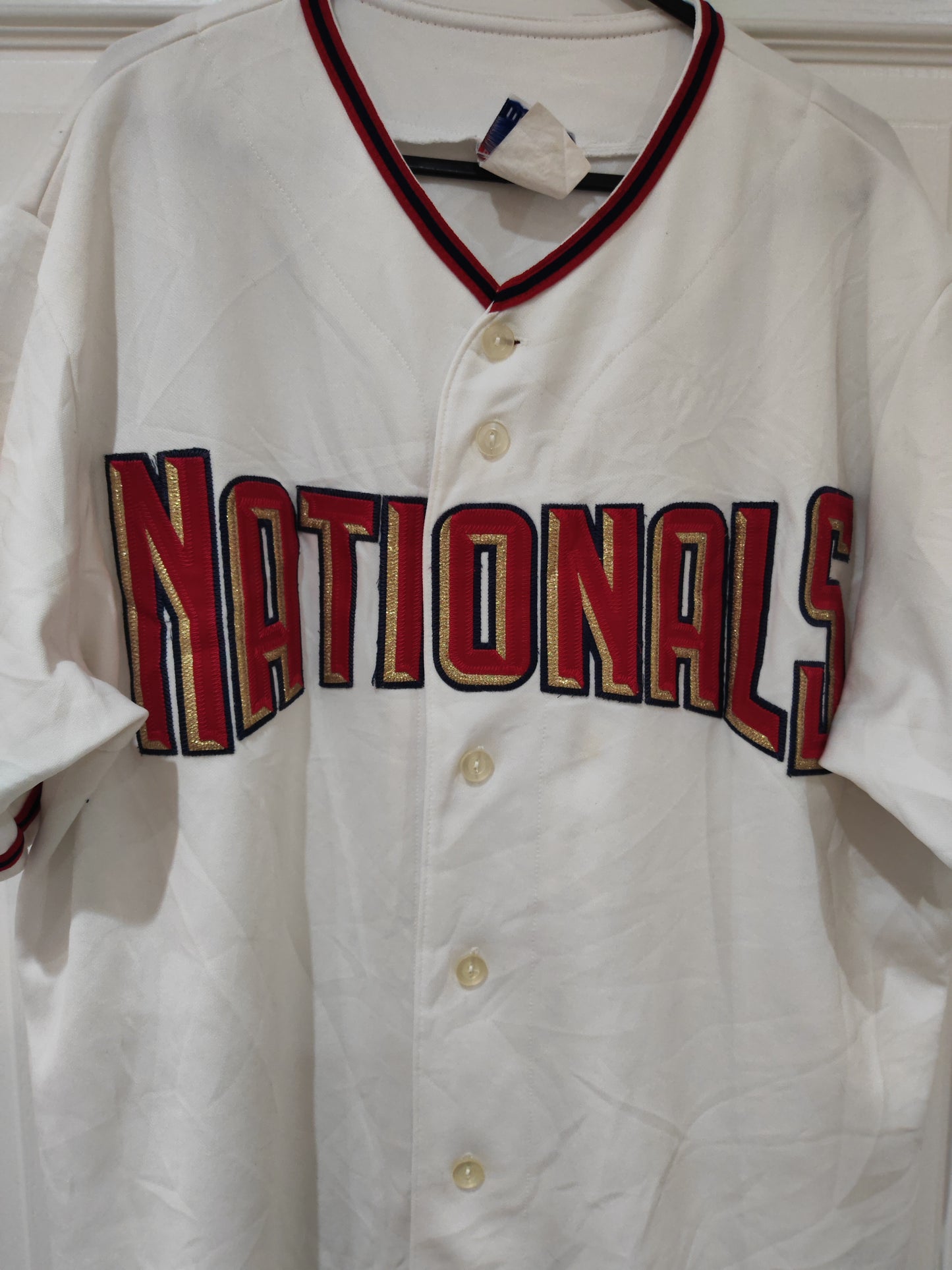 Majestic Washington Nationals MLB Baseball Jersey, White, Size Large