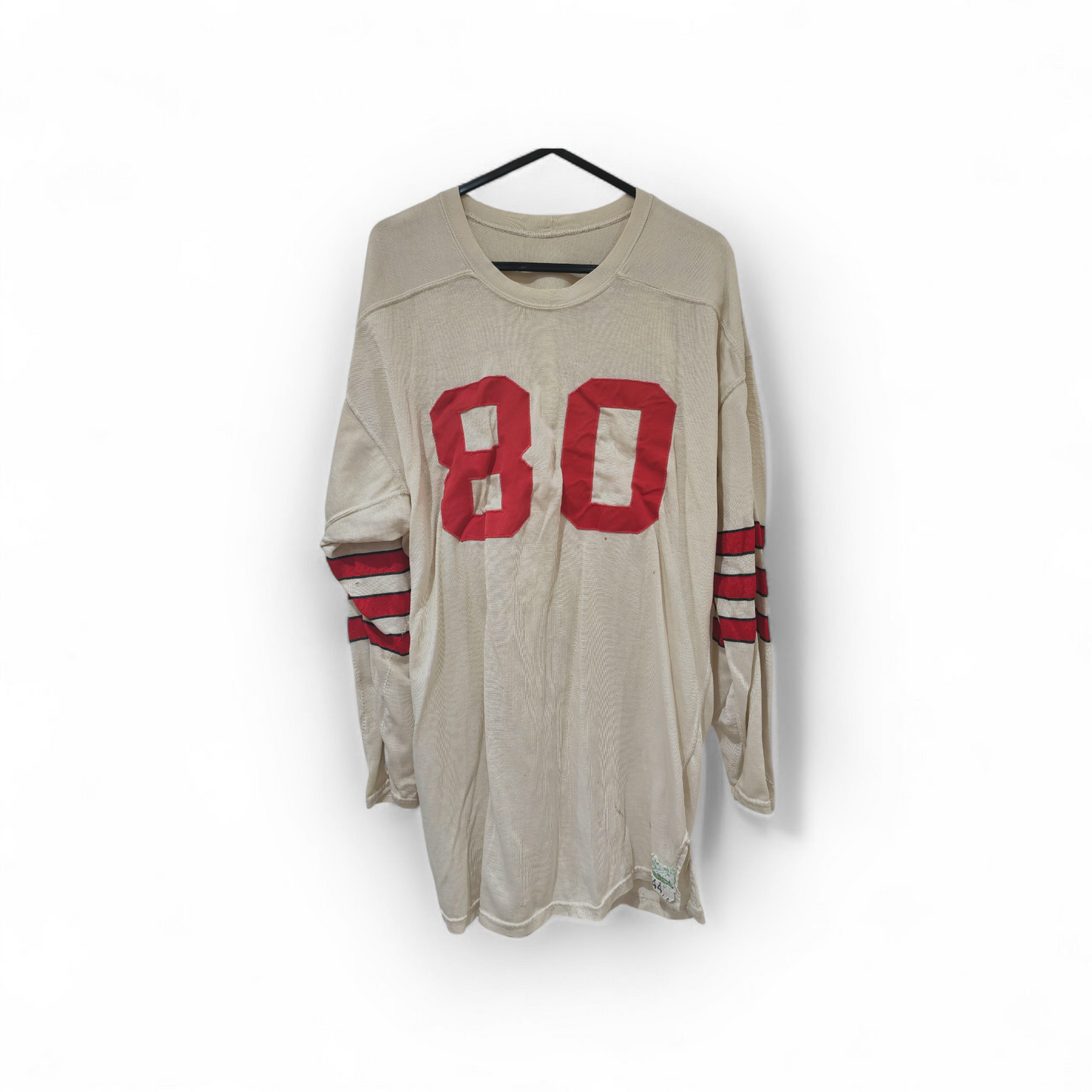Tom Harmer Athletic Equipment 60s American Football Jersey #80, Off White, Size Large
