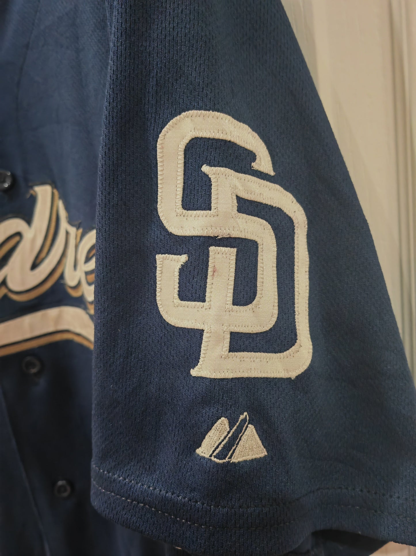 Majestic San Diego Padres MLB Baseball Jersey, #49 Sweeney, Navy Blue, Size XL