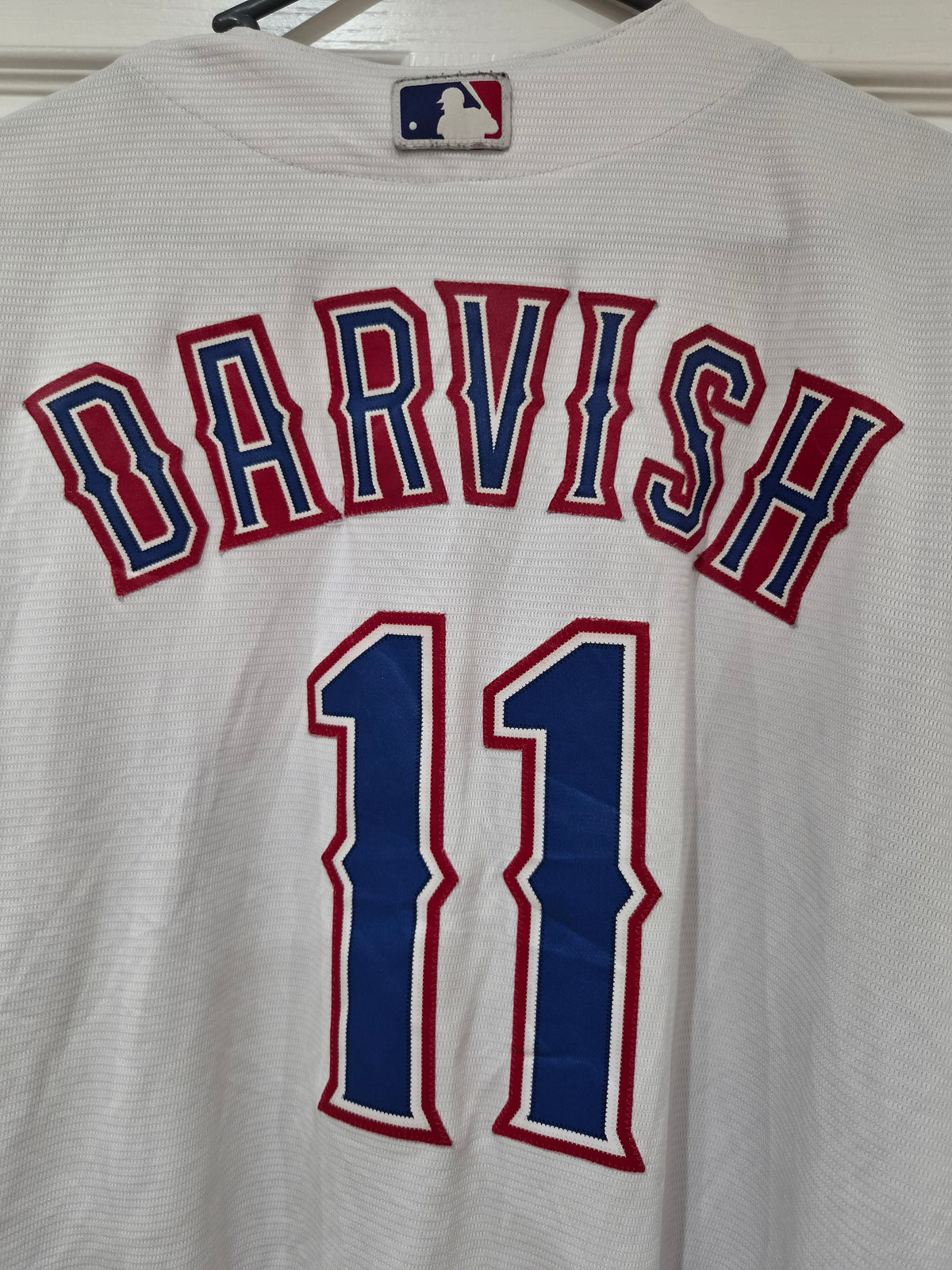 Majestic Texas Rangers MLB Jersey, #11 Darvish, White, Size Large
