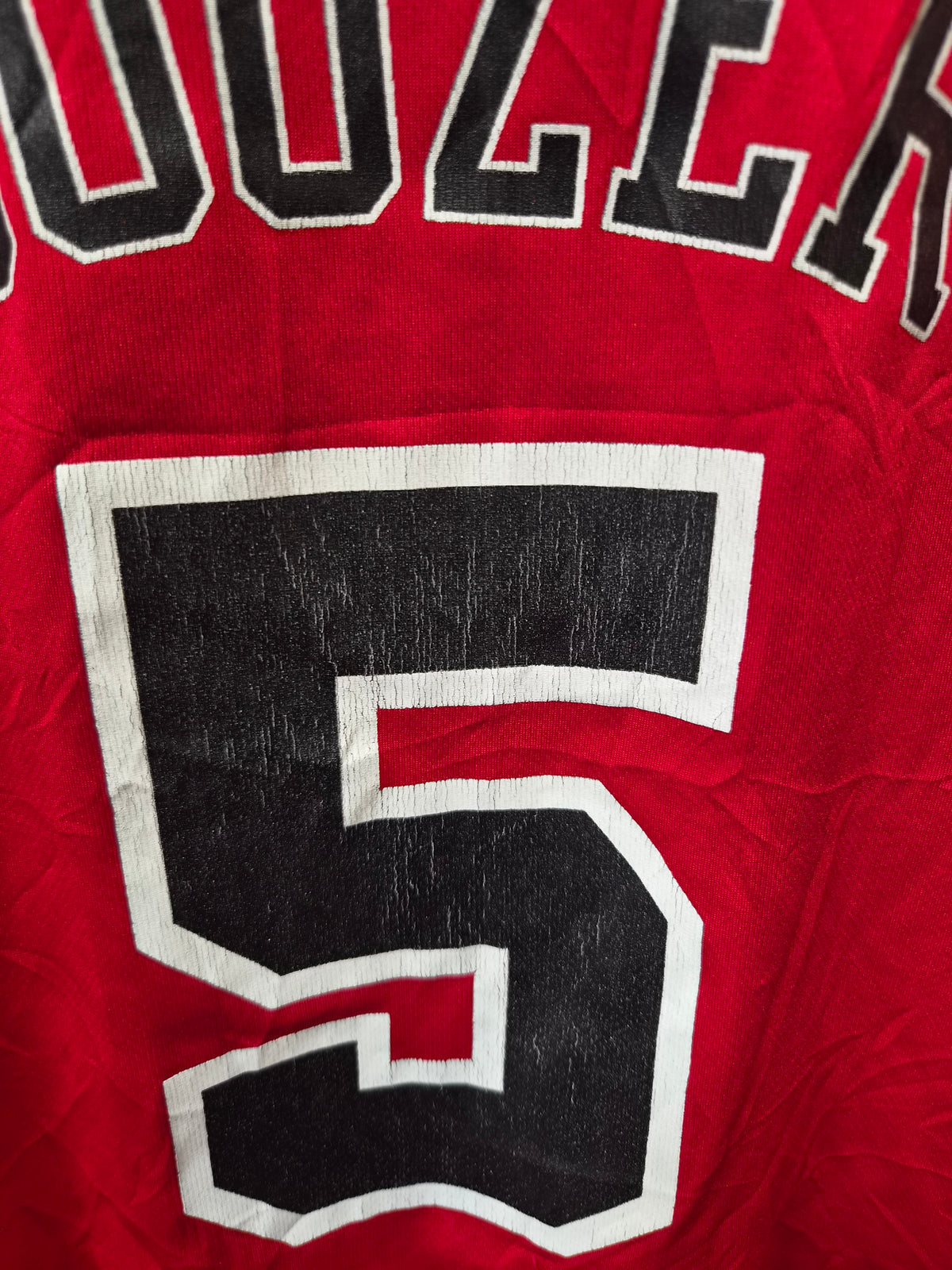 Adidas Chicago Bulls NBA Jersey. #5 Boozer, Red, Size Large