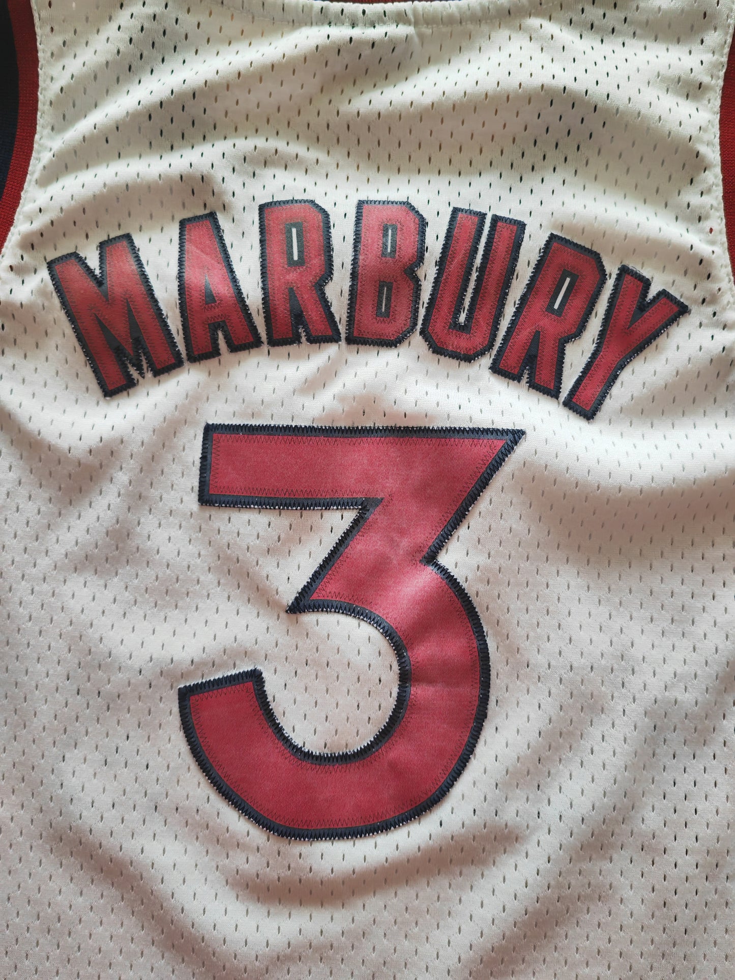Reebok Hardwood Classics New York Knicks Jersey, #3 Marbury, White, Size YL