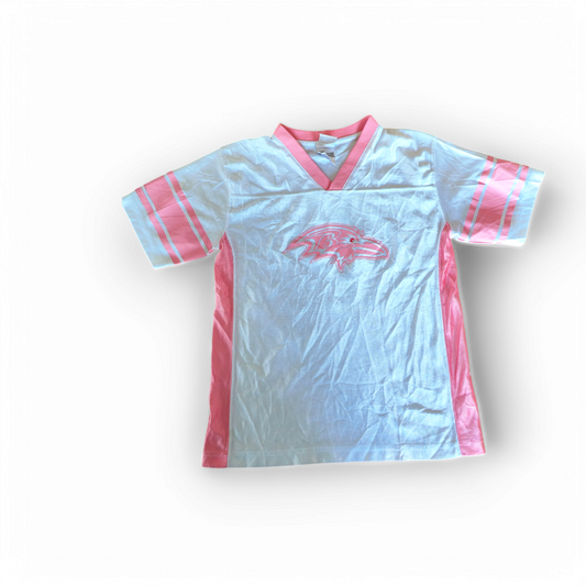 Youth Girls NFL Baltimore Ravens Jersey, White/Pink Size Youth L 10-12