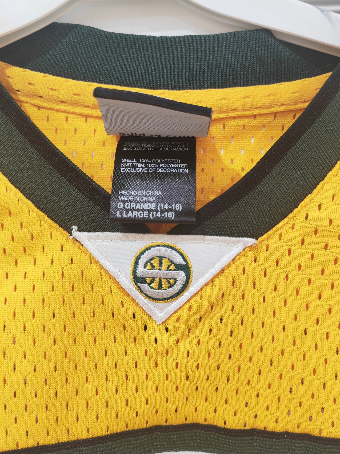 Youth Seattle Supersonics NBA jersey #35 Durant, yellow, Size YL