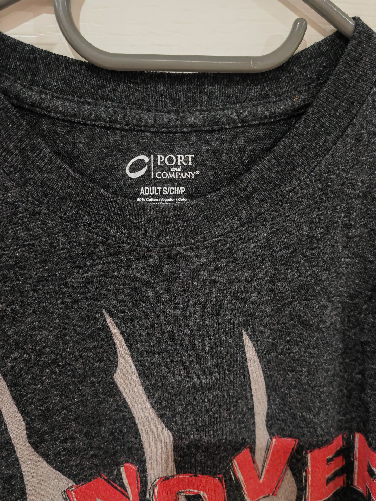 Port & Company Hanover College Short Sleeve T Shirt, Grey, Size S