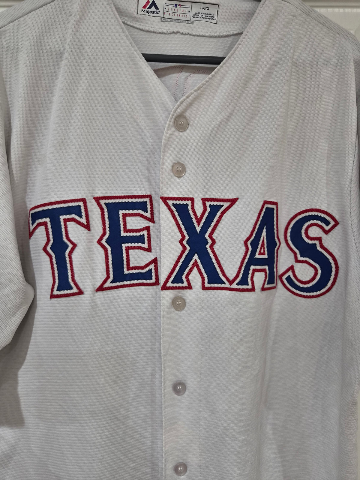 Majestic Texas Rangers MLB Jersey, #11 Darvish, White, Size Large