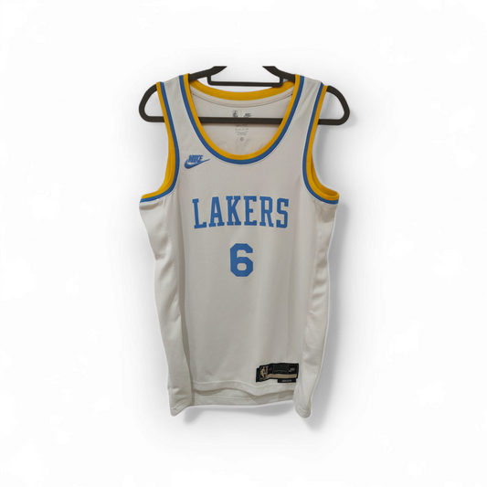Nike Los Angeles Lakers NBA Classic Edition Jersey, #6 James, White, Size Small