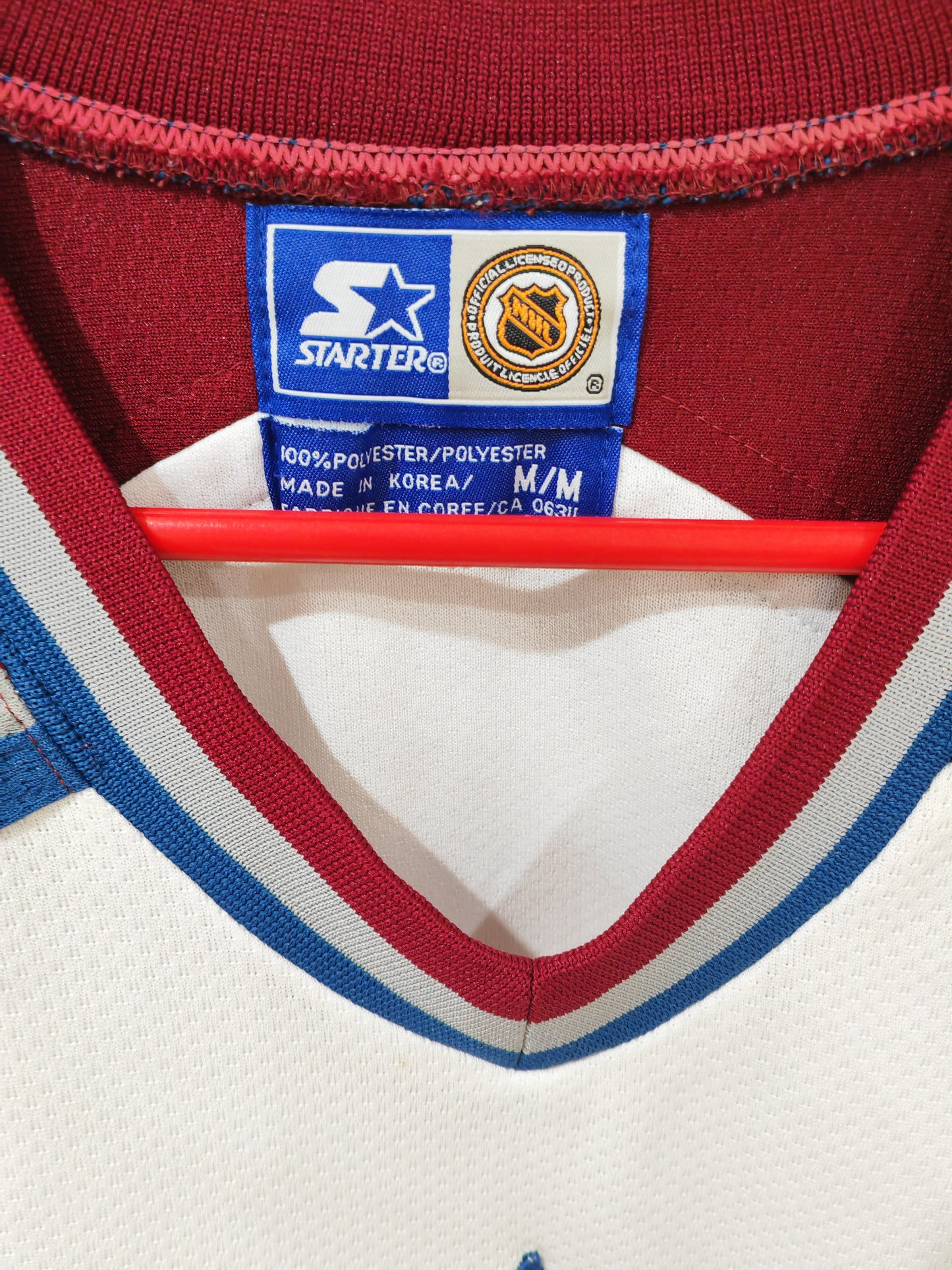 Starter Colorado Avalanche NHL Hockey Jersey, White, Size Medium