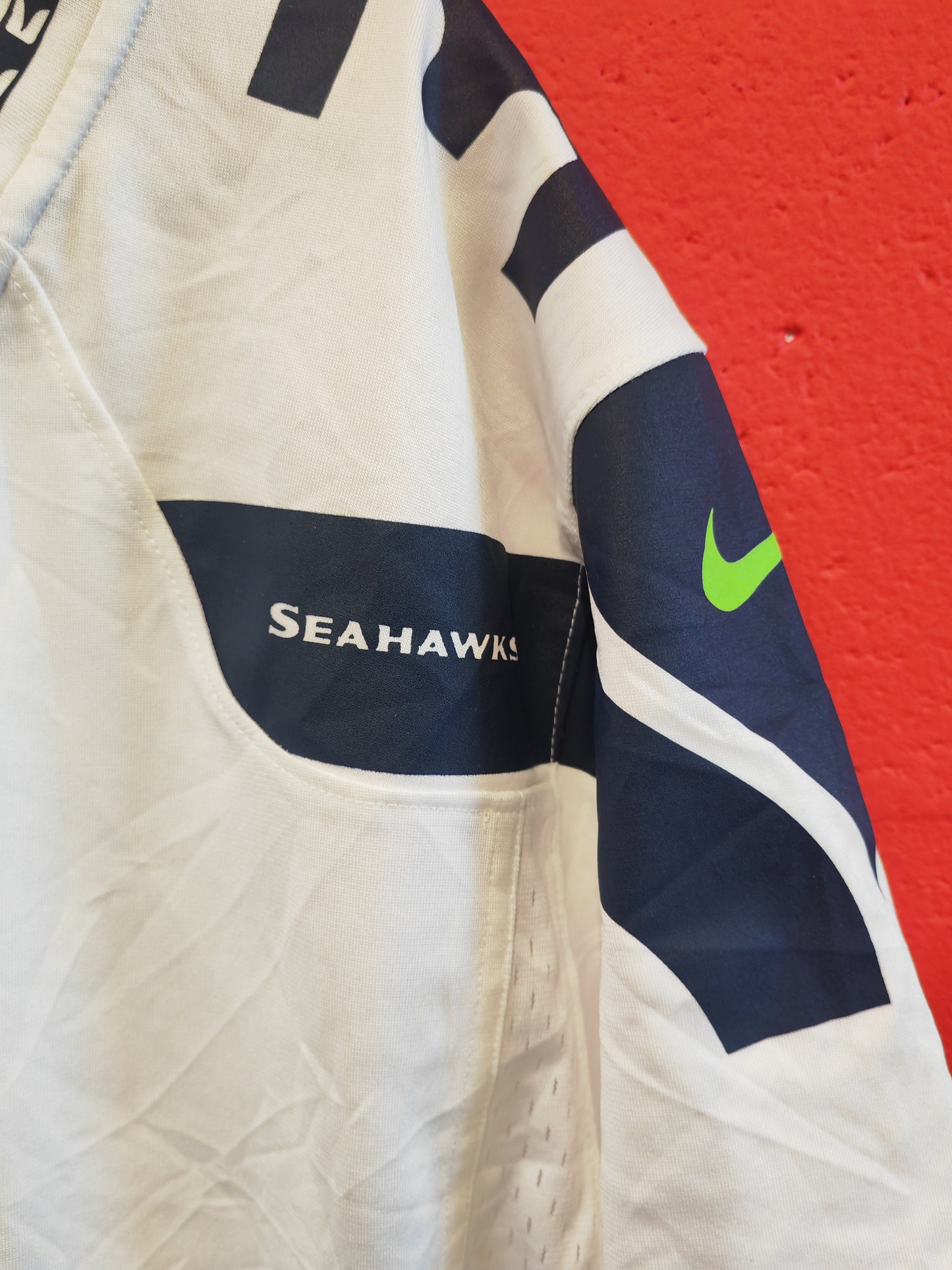 Nike Seattle Seahawks NFL Jersey, #3 Wilson, White, Size Large