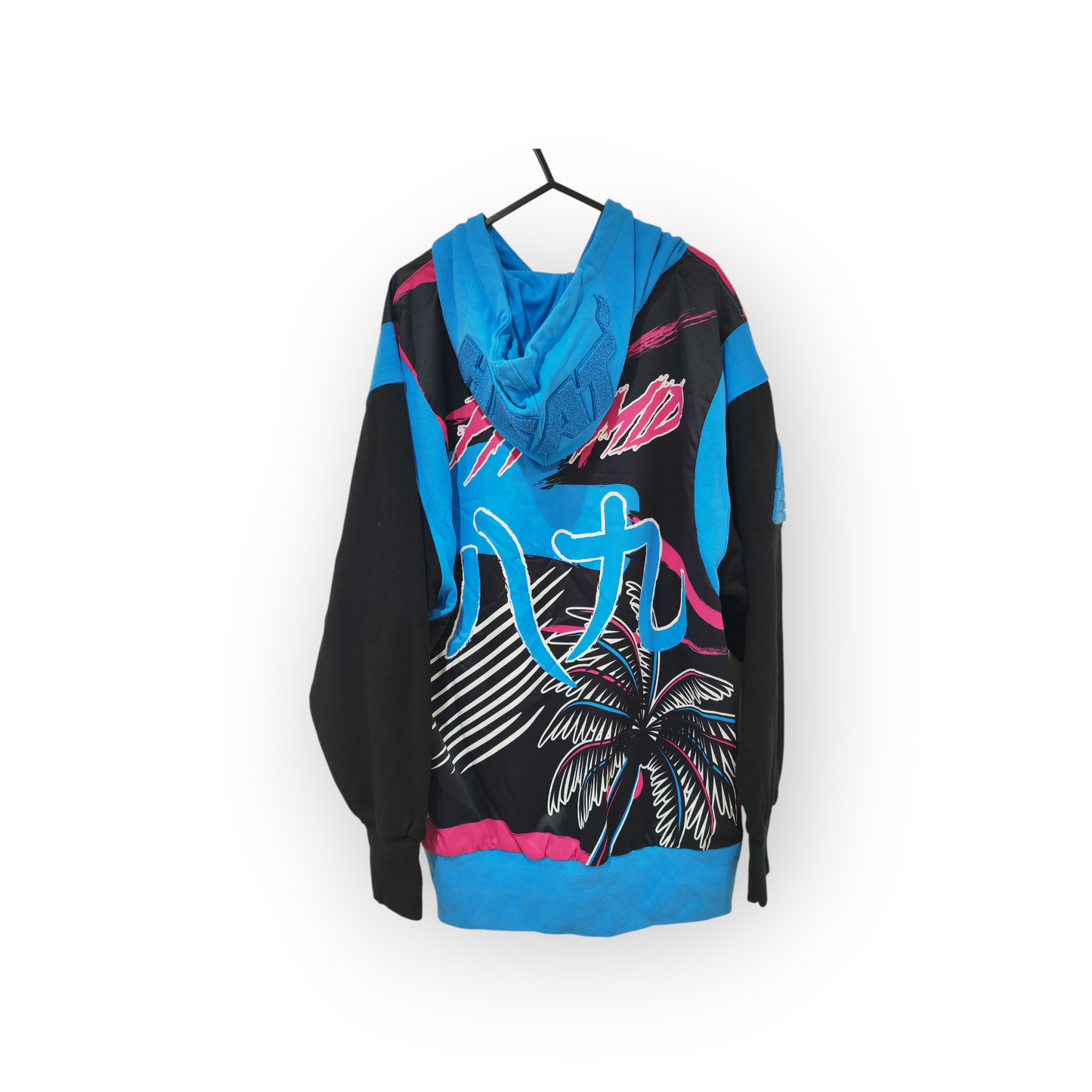 NBA X Black Pyramid Miami Heat Vice Pullover Hoodie, Black/blue/pink, Size Medium