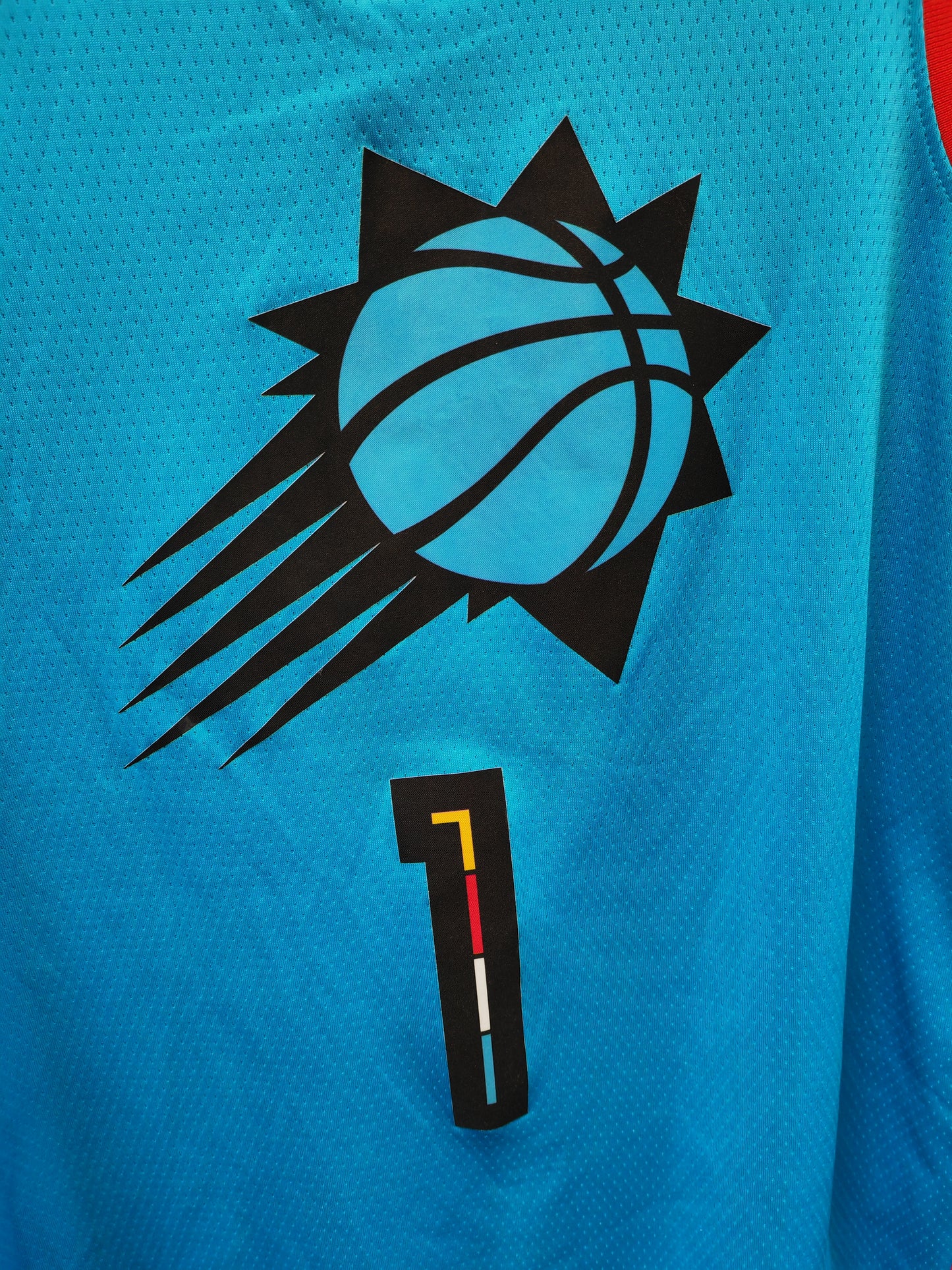 Nike Phoenix Suns NBA City Edition Jersey, #1 Booker, Blue, Size Large
