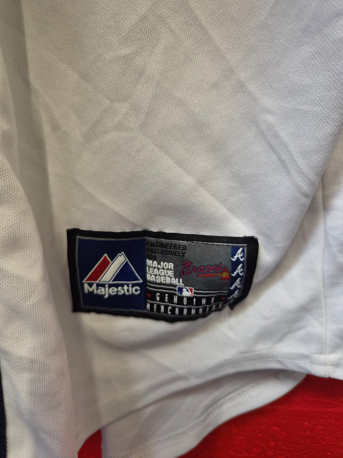 Majestic Atlanta Braves MLB Baseball Jersey, #8 Upton, White, Size Medium
