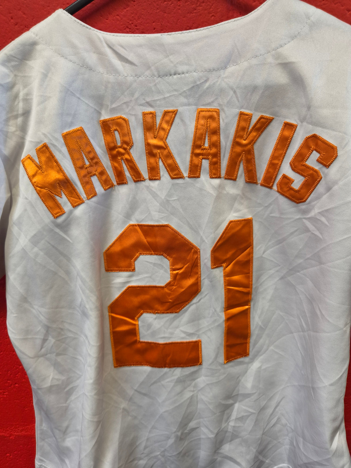 Women's Majestic Baltimore Orioles MLB Baseball Jersey. #21 Markakis, White, S/M
