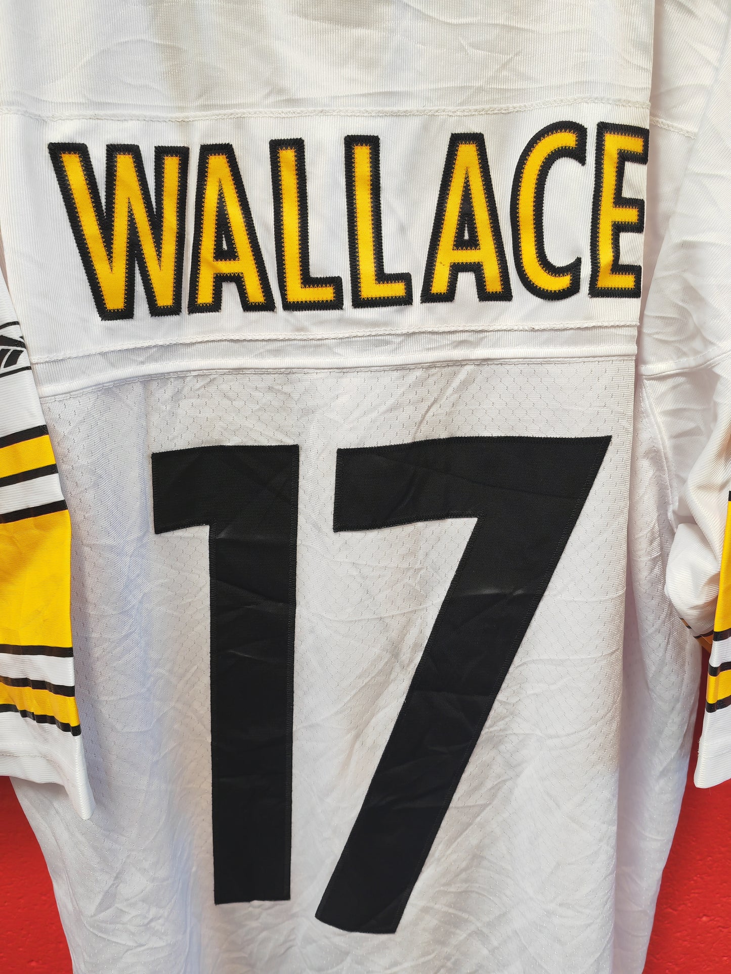 Reebok Pittsburgh Steelers NFL Jersey, #17 Wallace, White, Size Large