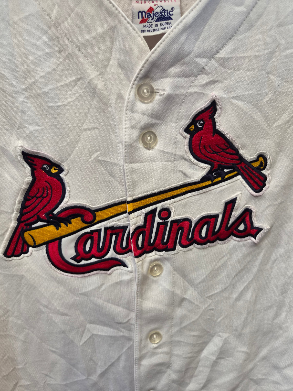 Majestic St Louis Cardinals MLB Jersey, White, Size Medium