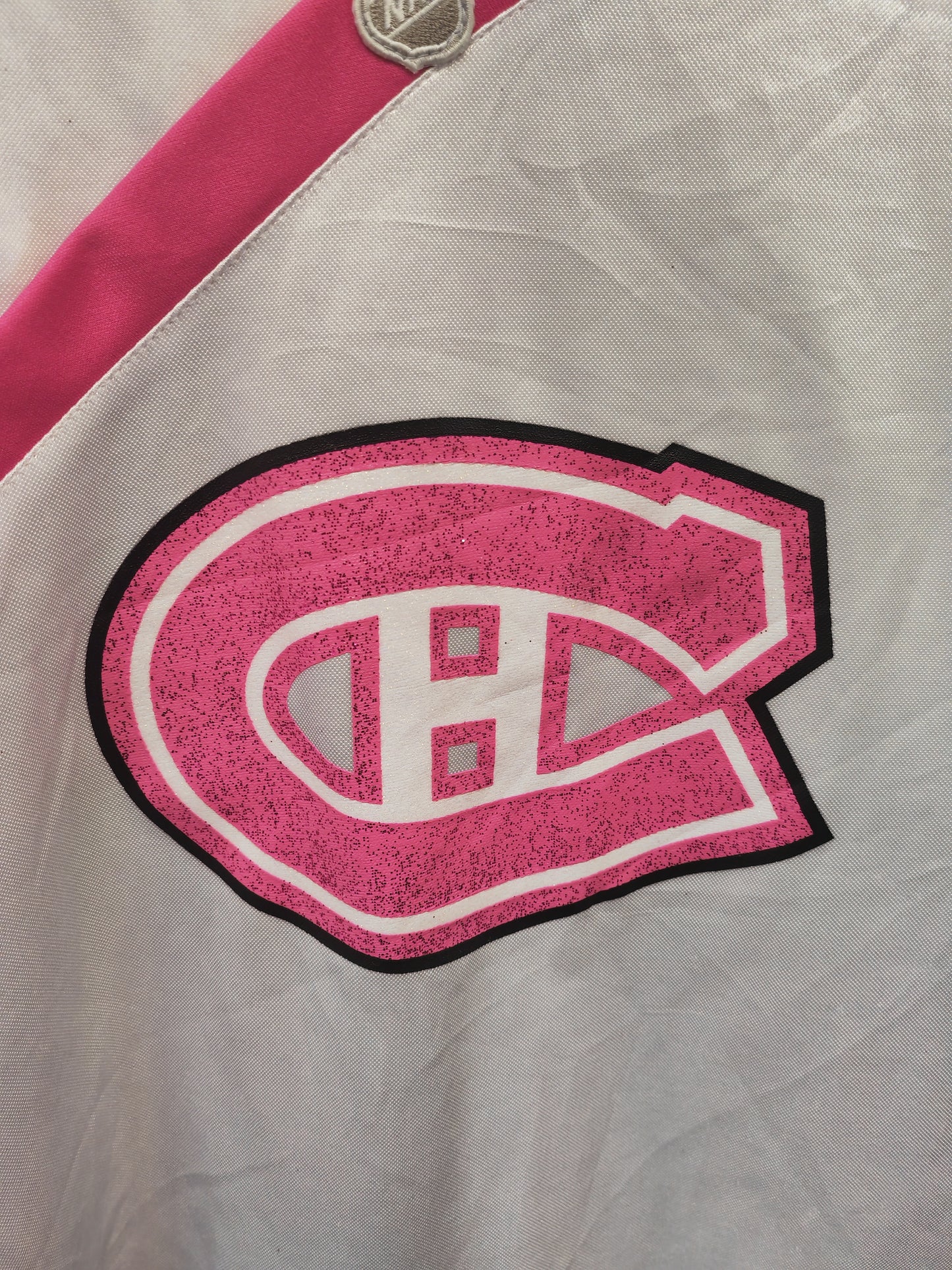 Youth Girls Reebok Montreal Canadiens NHL Jersey, White/Pink, Size YL 14