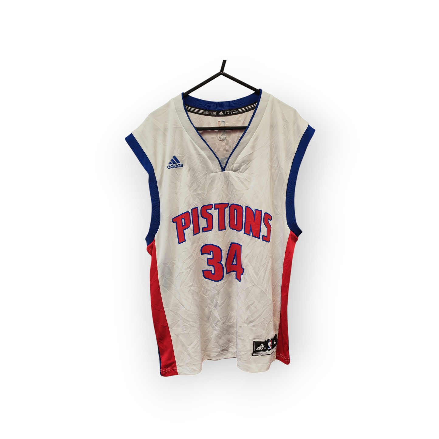 Adidas Detroit Pistons NBA Basketball Jersey, #34 Harris, White, Size Medium
