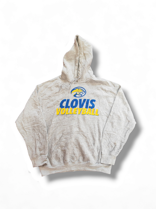 Gildan Clovis Volleyball Pullover Hoodie, Grey, Size Medium