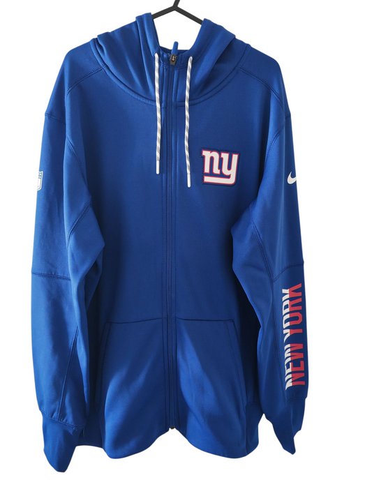 Nike New York Giants NFL Full Zip Hoodie, Blue, Size Medium