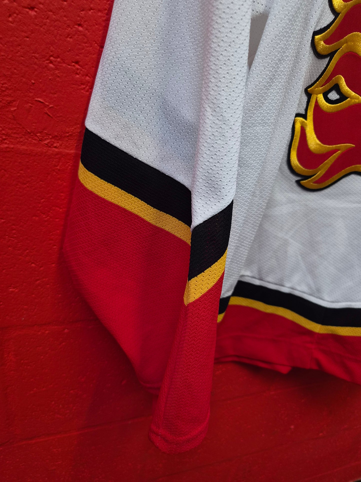 CCM Calgary Flames NHL Jersey, White, Size Large
