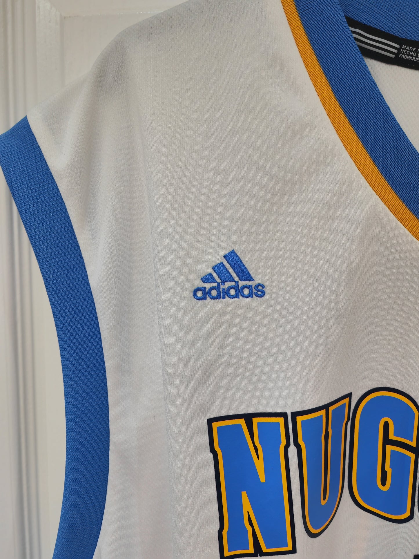 Adidas Denver Nuggets NBA Jersey, #1 Billups, White, Size XL