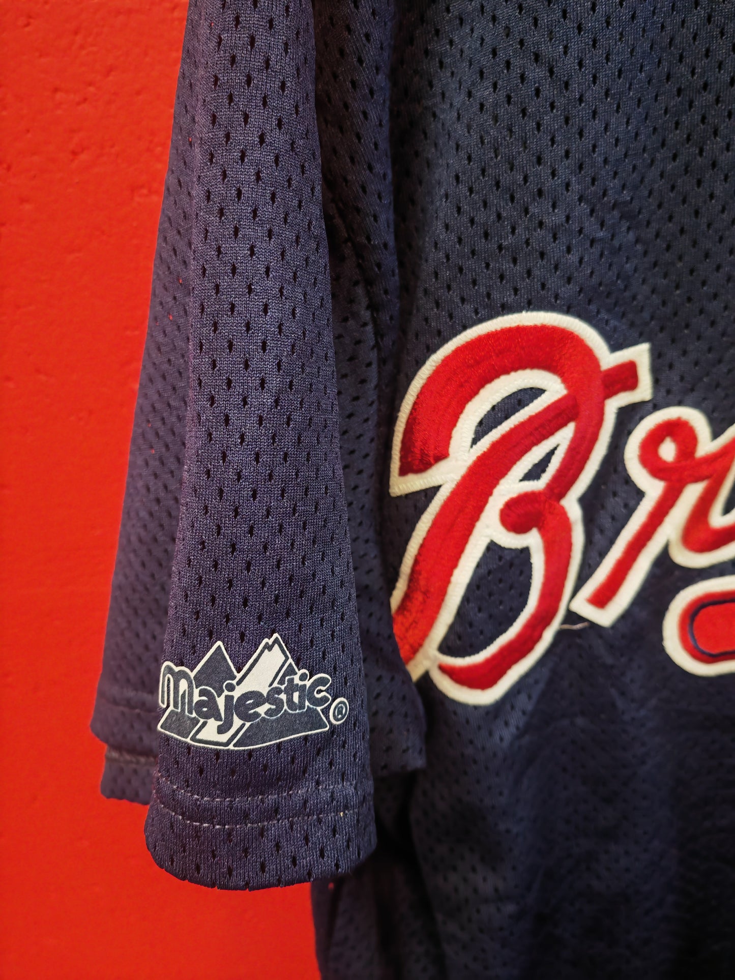 Majestic Atlanta Braves MLB Jersey, #10 C.Jones, Navy, Size Large