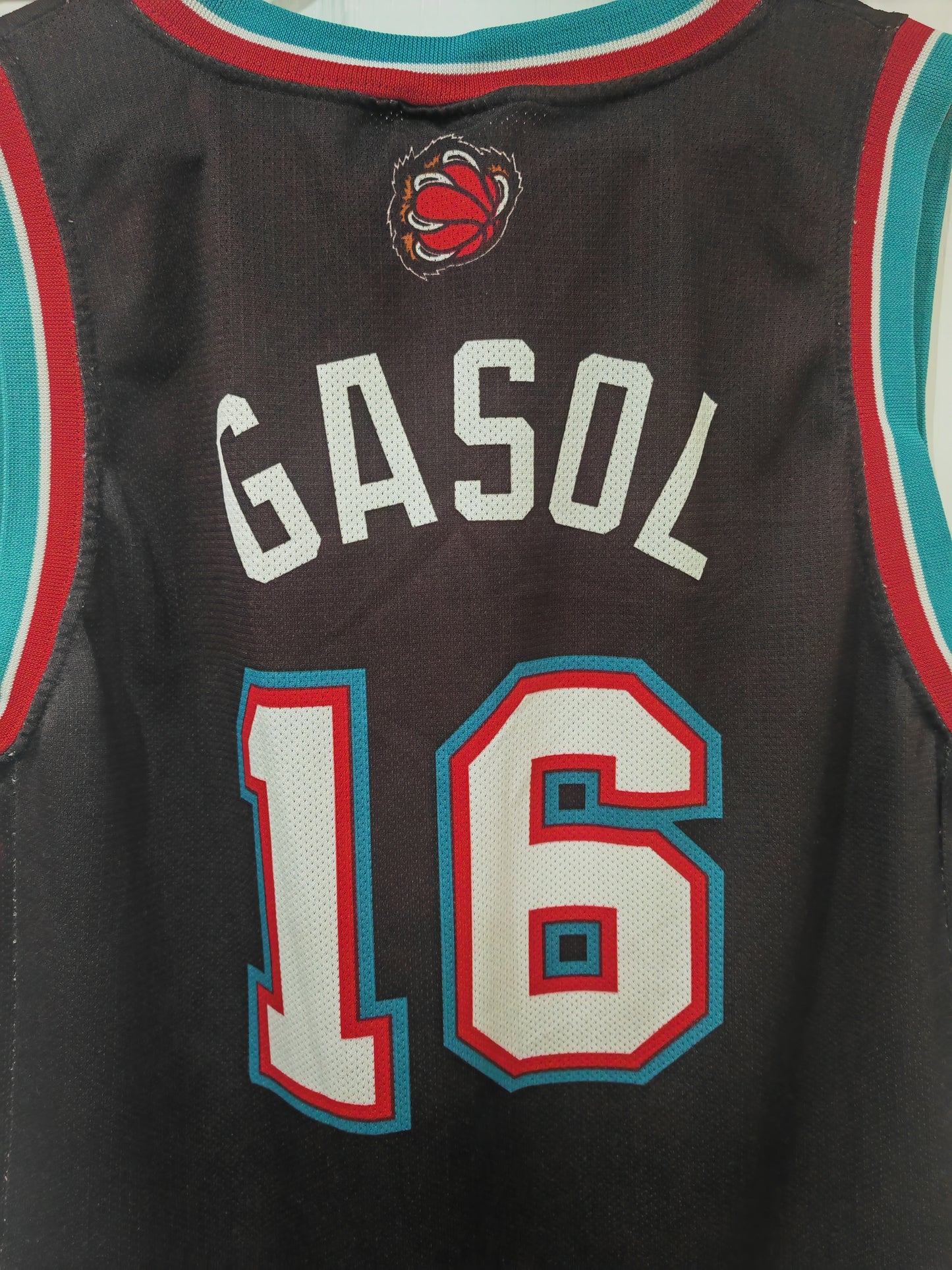 Champion Memphis Grizzlies NBA Jersey, #16 Gasol, Black, Size Large