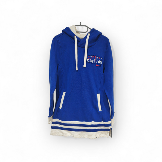 Womens Fanatics Washington Capitals NHL Long Pullover Hoodie, Blue, Size Large
