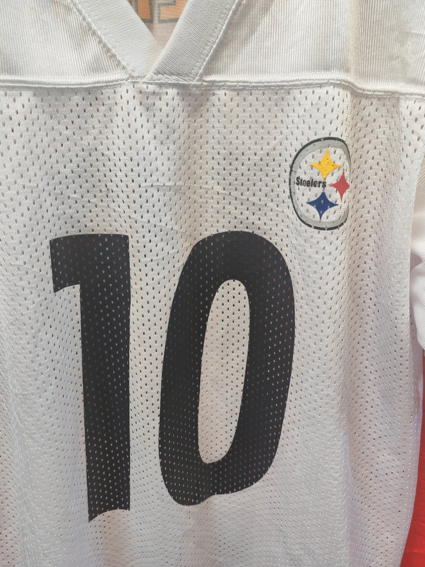 Youth Reebok Pittsburgh Steelers NFL Jersey, #10 Holmes, White, Size YL