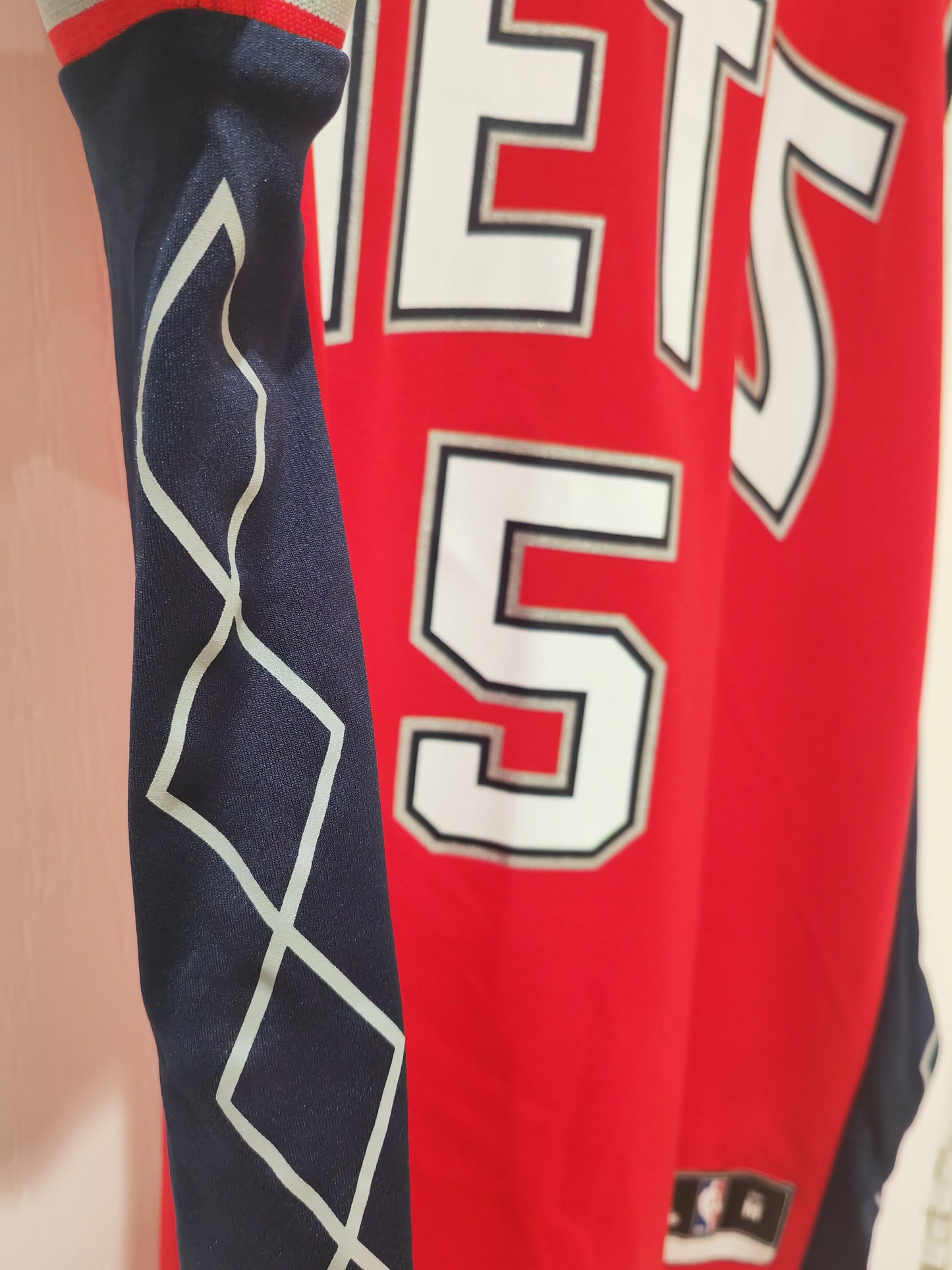 Adidas New Jersey Nets NBA Basketball Jersey, #5 Kidd, Red, Size Medium