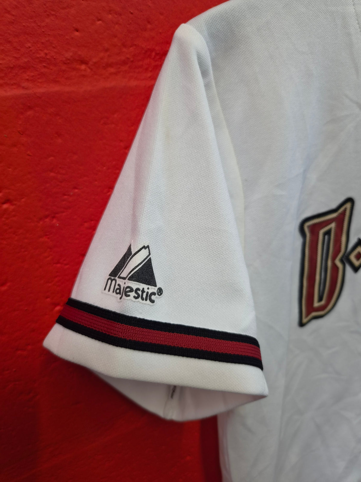 Youth Majestic Arizona Diamondbacks MLB Jersey, #10 Upton, White, Size YL