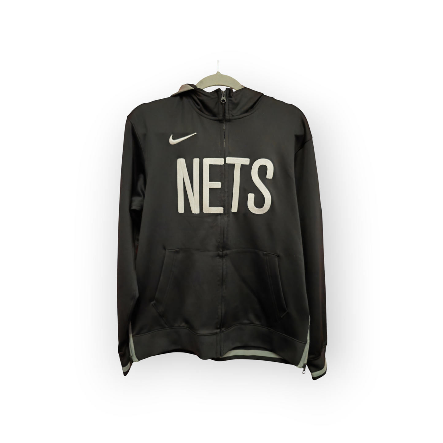 Nike Brooklyn Nets NBA Full Zip Sideline Hoodie, Black, Size Medium
