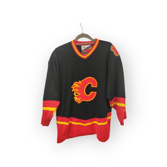 Pro Player Calgary Flames NHL Hockey Jersey, Black/Red, Size Medium