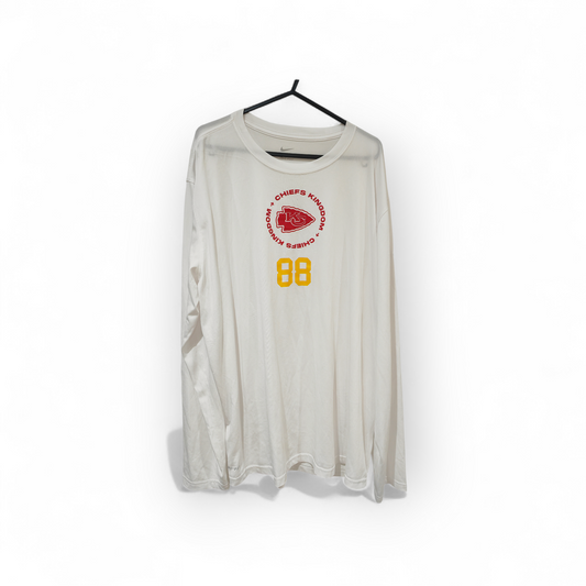 Nike Kansas City Chiefs #88 Jody Fortson Issue/Worn Warm Up Shirt, White, XL