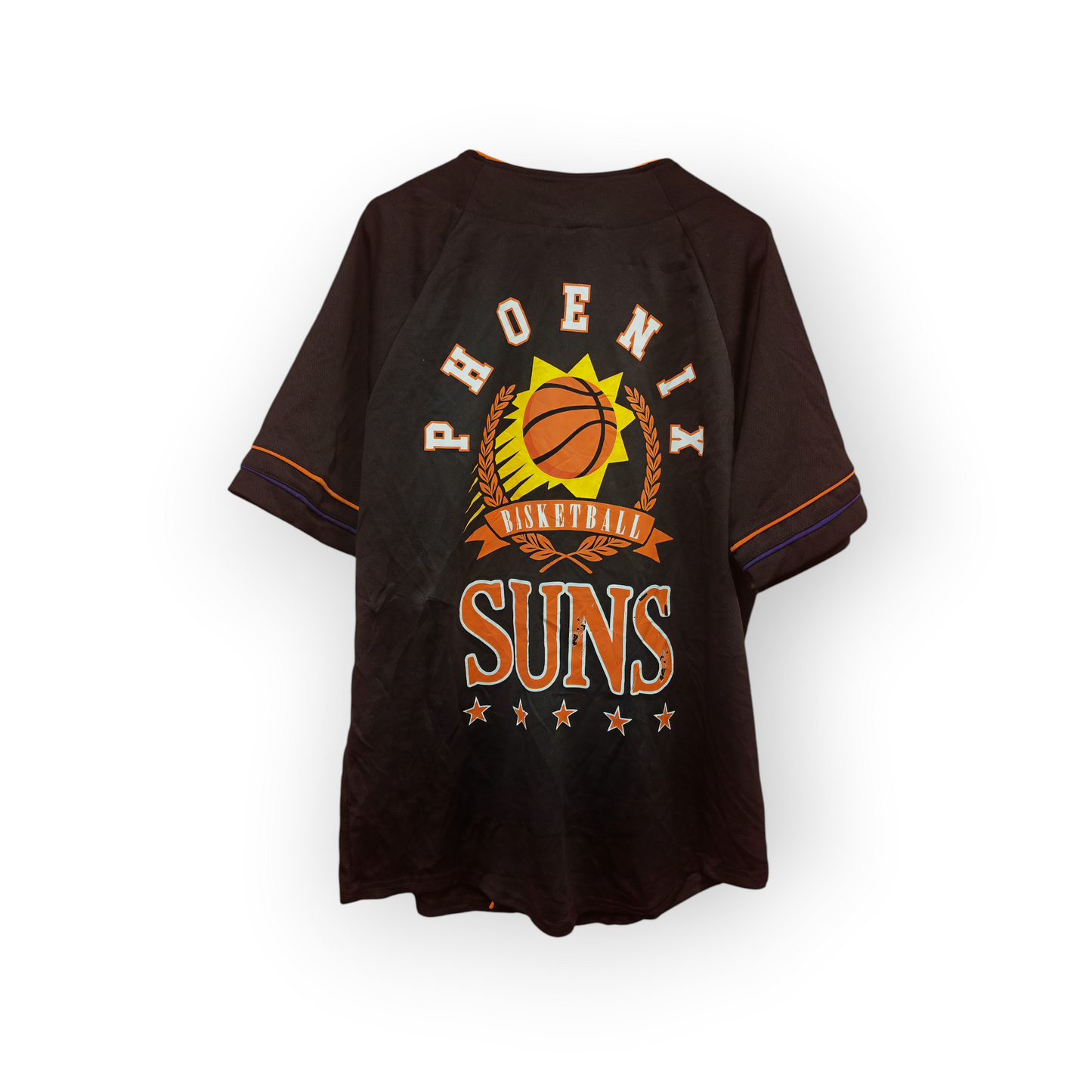 NBA Phoenix Suns Baseball Style NBA T Shirt/Jersey, Black, Size Small