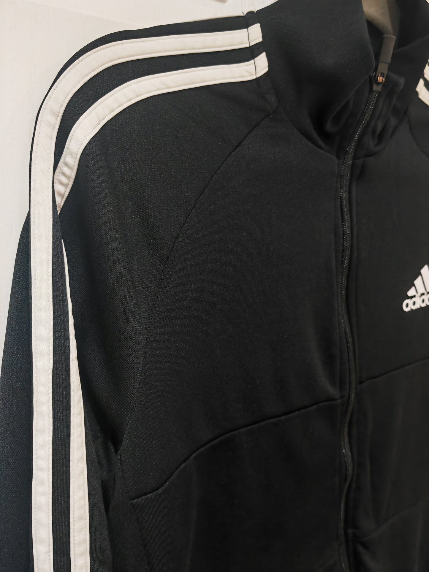 Adidas Full Zip Tracksuit Top, Black, Size Medium