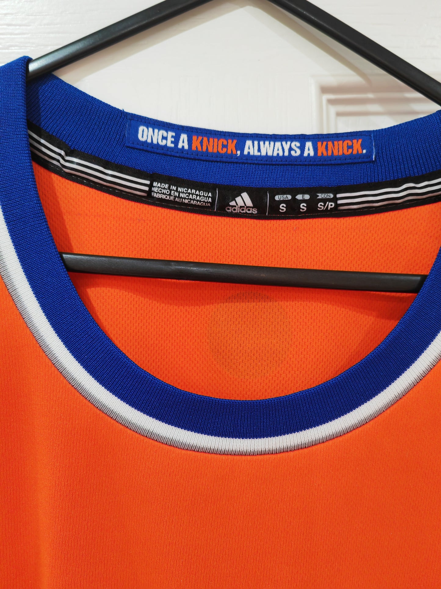 Adidas New York Knicks NBA Jersey, #21 Shumpert, Orange, Size Small