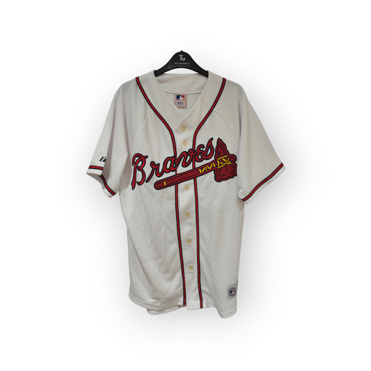 Majestic Atlanta Braves MLB Baseball Jersey, White, Size Large