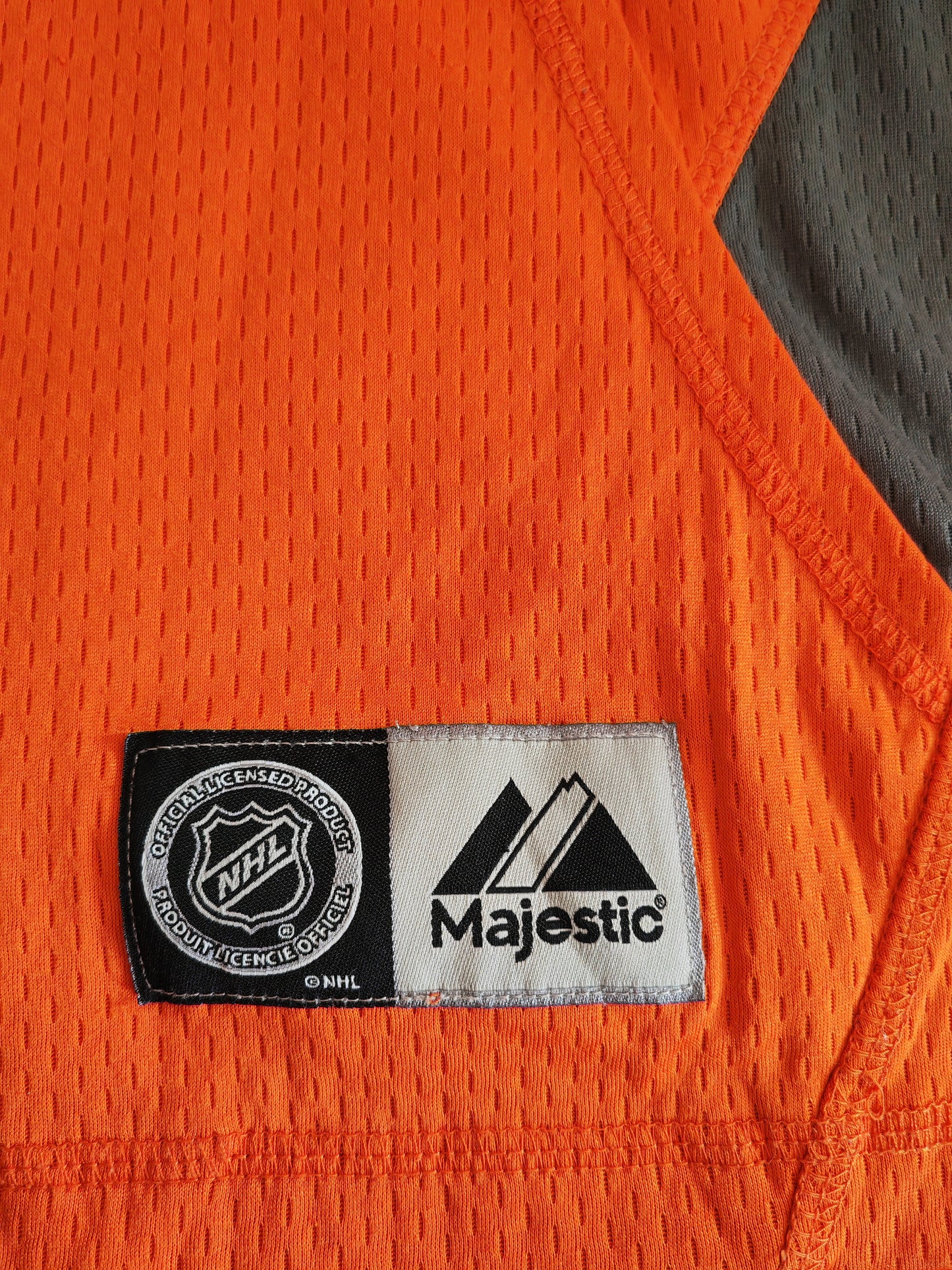 Majestic Anaheim Ducks NHL Long Sleeve Top, Orange, Size Medium