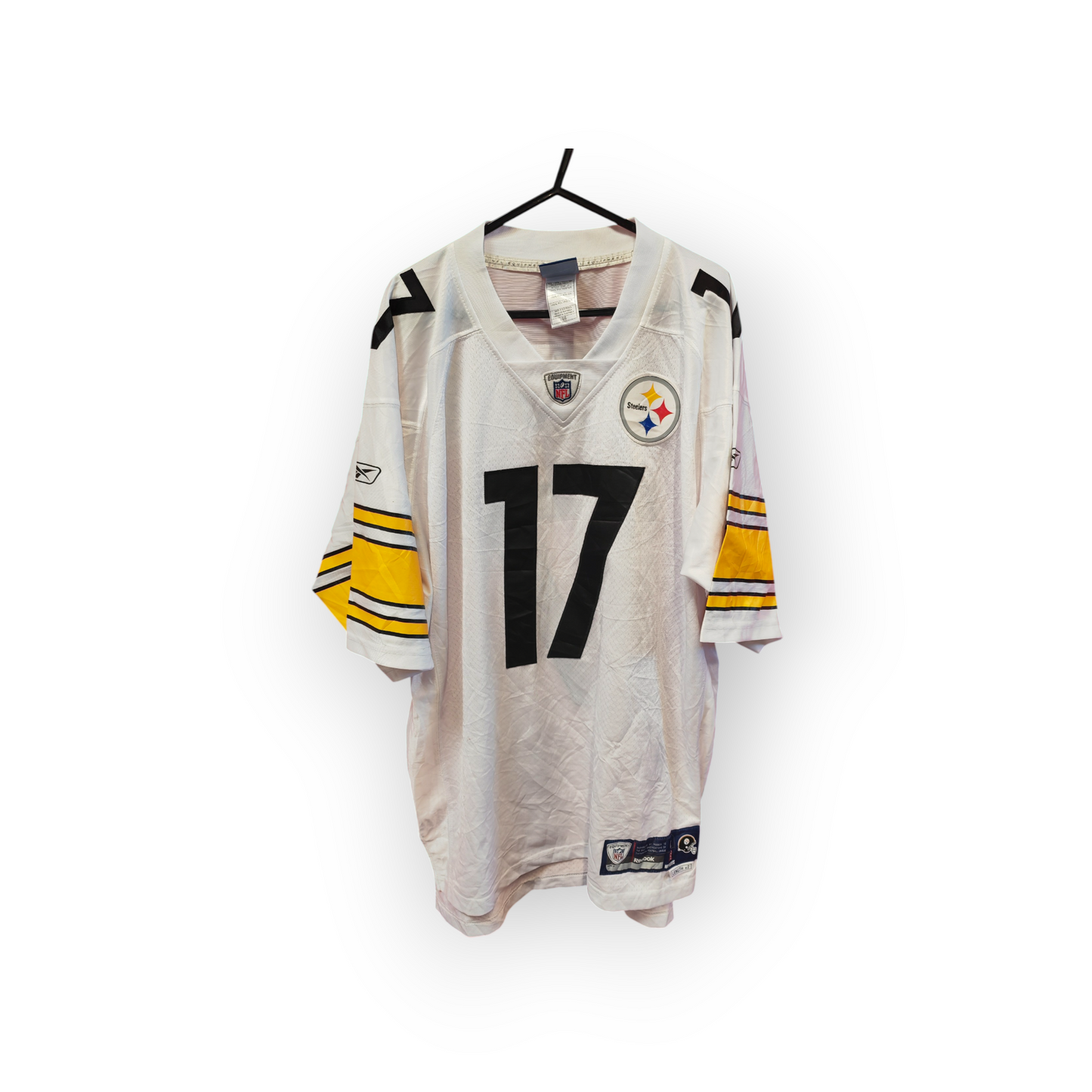 Reebok Pittsburgh Steelers NFL Jersey, #17 Wallace, White, Size Large