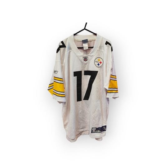 Reebok Pittsburgh Steelers NFL Jersey, #17 Wallace, White, Size Large