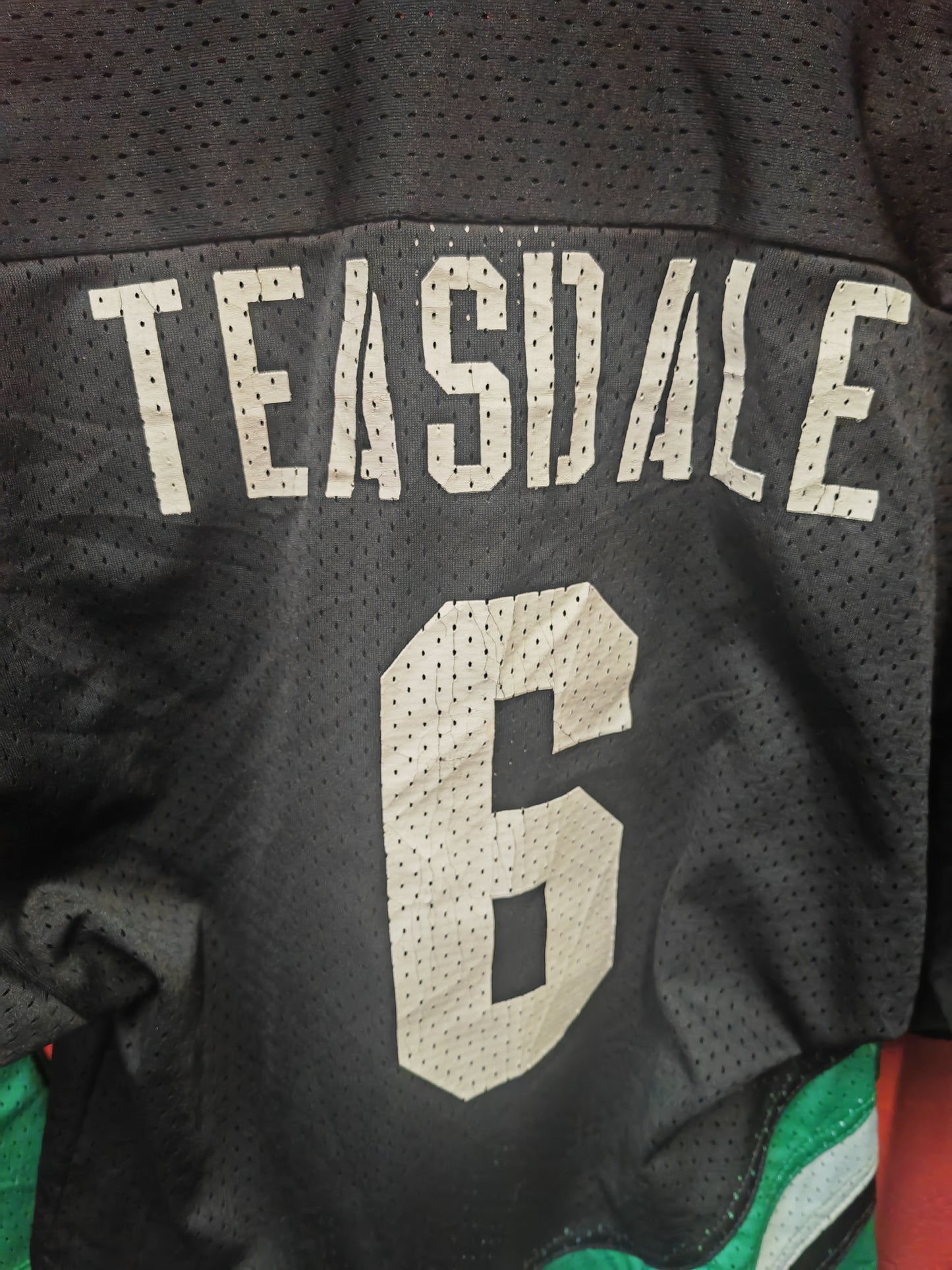 Baka Edina Hockey Jersey, #6 Teasdale, Black/Green, Size Small