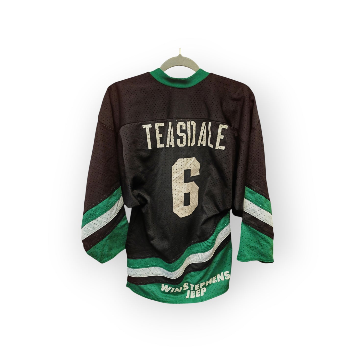 Baka Edina Hockey Jersey, #6 Teasdale, Black/Green, Size Small