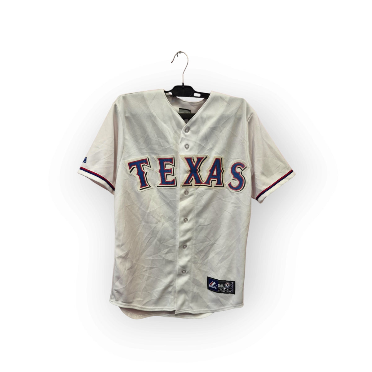 Majestic Texas Rangers MLB Baseball Jersey, #2 Martin, White, Size S