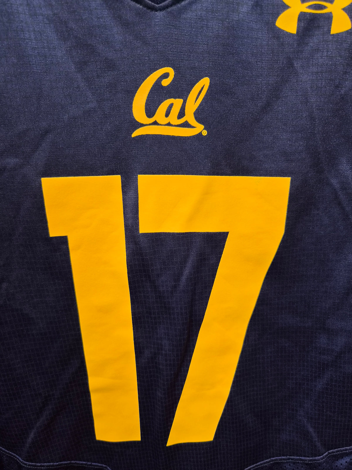 Under Armour California Bears NCAA Football Jersey, #17, Navy, Size Medium