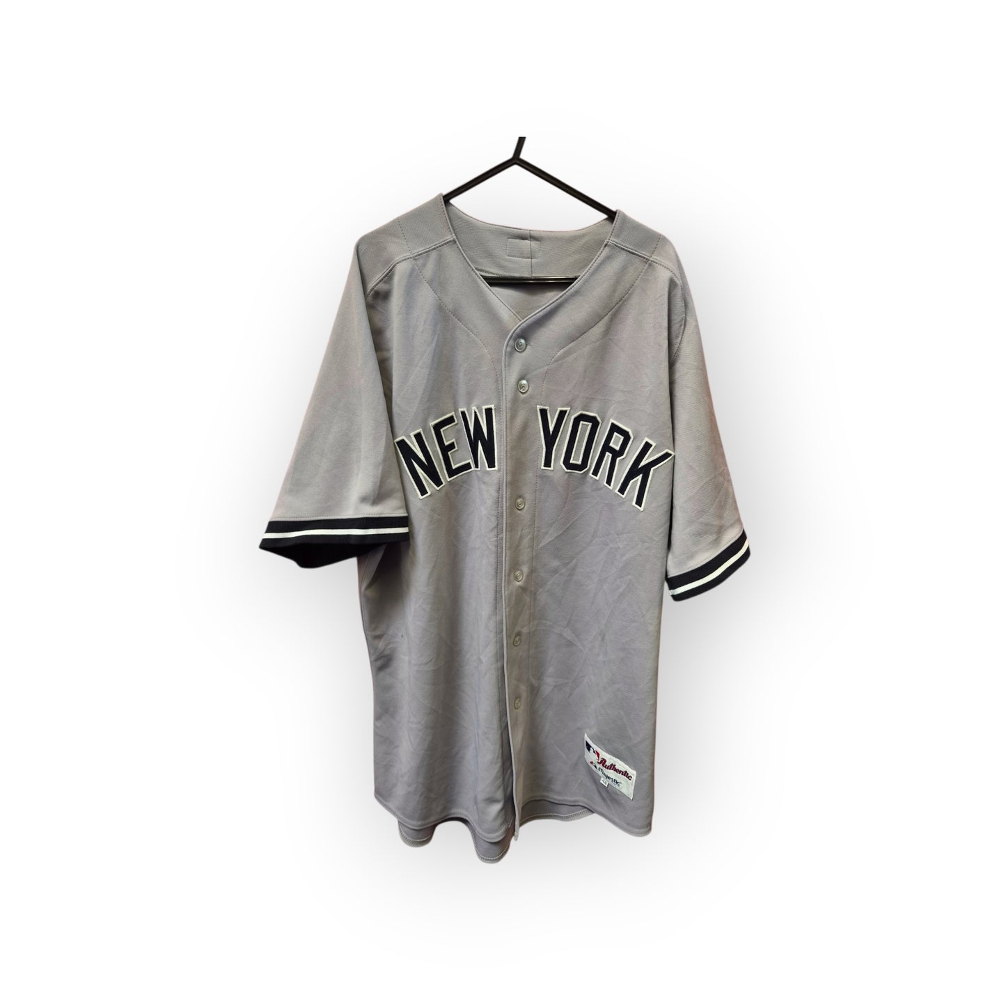 Majestic New York Yankees MLB Jersey, Grey, Size 48 L/XL